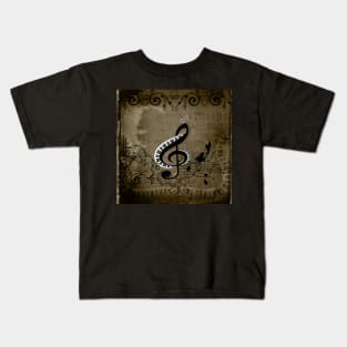 Music, decorative clef with piano and key notes Kids T-Shirt